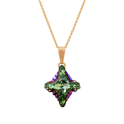 Кулон "Kristāla Rombs II (Peridot Scarabaeus Green)" с кристаллами Swarovski™